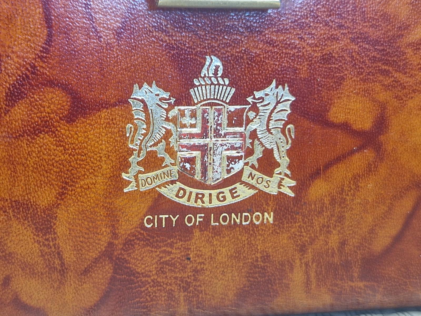 City Of London"SQUIRE" Genuine Brown Leather Wallet document holder Vgc