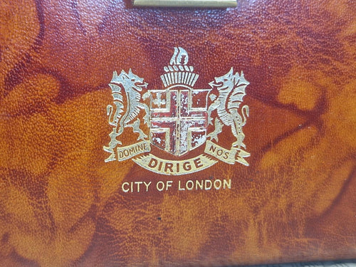 City Of London"SQUIRE" Genuine Brown Leather Wallet document holder Vgc