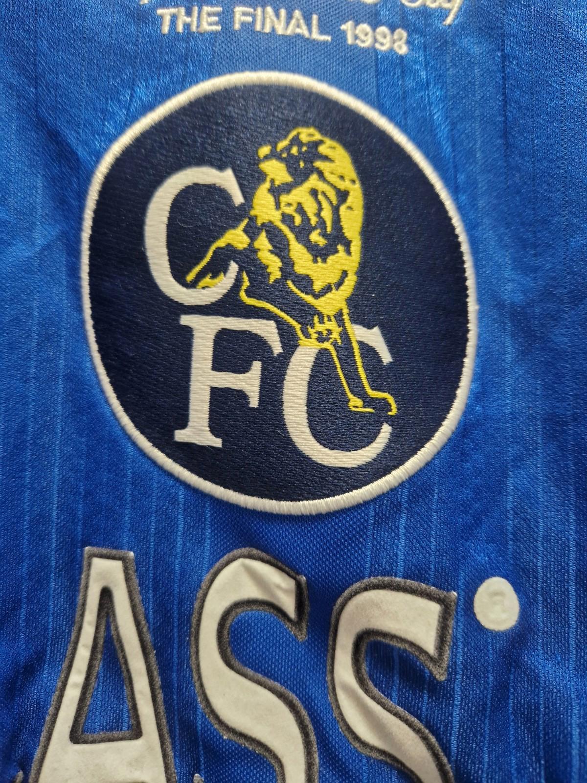 Score Draw Mens Chelsea 98 Home Jersey Licensed Retro Shirt Uk xl Preowened Gc