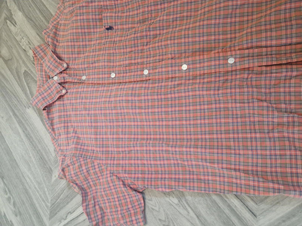 Ralph Lauren Blake Shirt Mens M Cotton Plaid Button Up Short Sleeve Casual