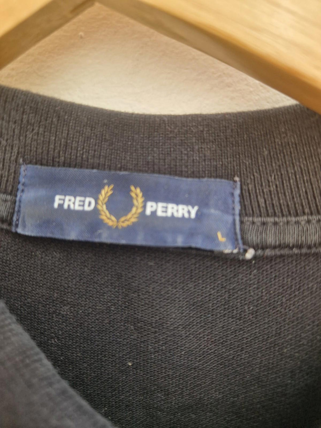 Fred Perry Mens Long Sleeve 100% Cotton Polo Shirt In Black Uk Size L Vgc