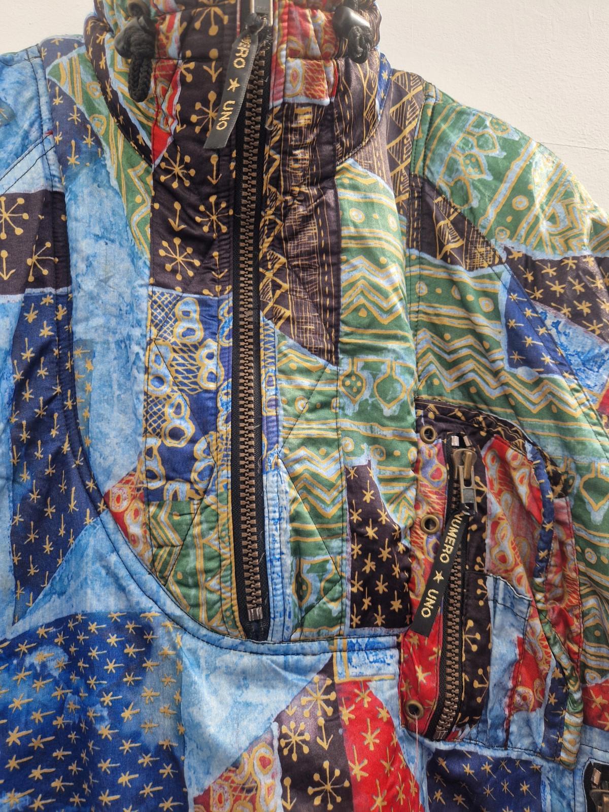 Vintage Numero Uno Over Head  Jacket 90's  Patchwork Pattern Uk Size M Check ⬇️