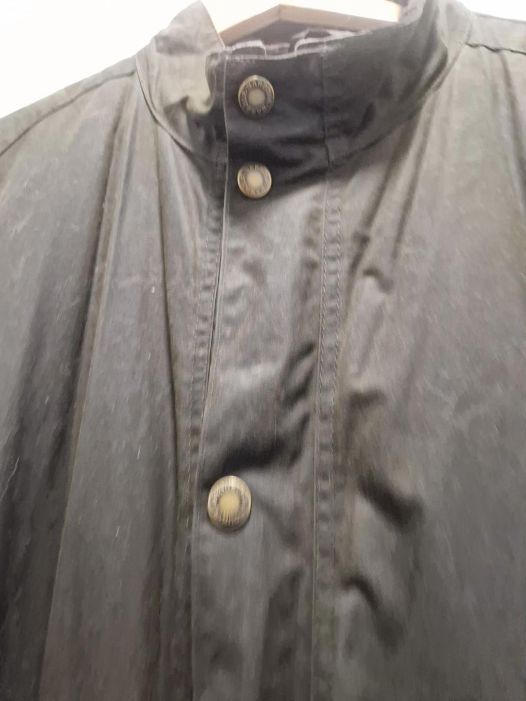 Barbour Hall Brown Wax Country Coat Lined Full Zip & Studs Uk Size Xxl Gc
