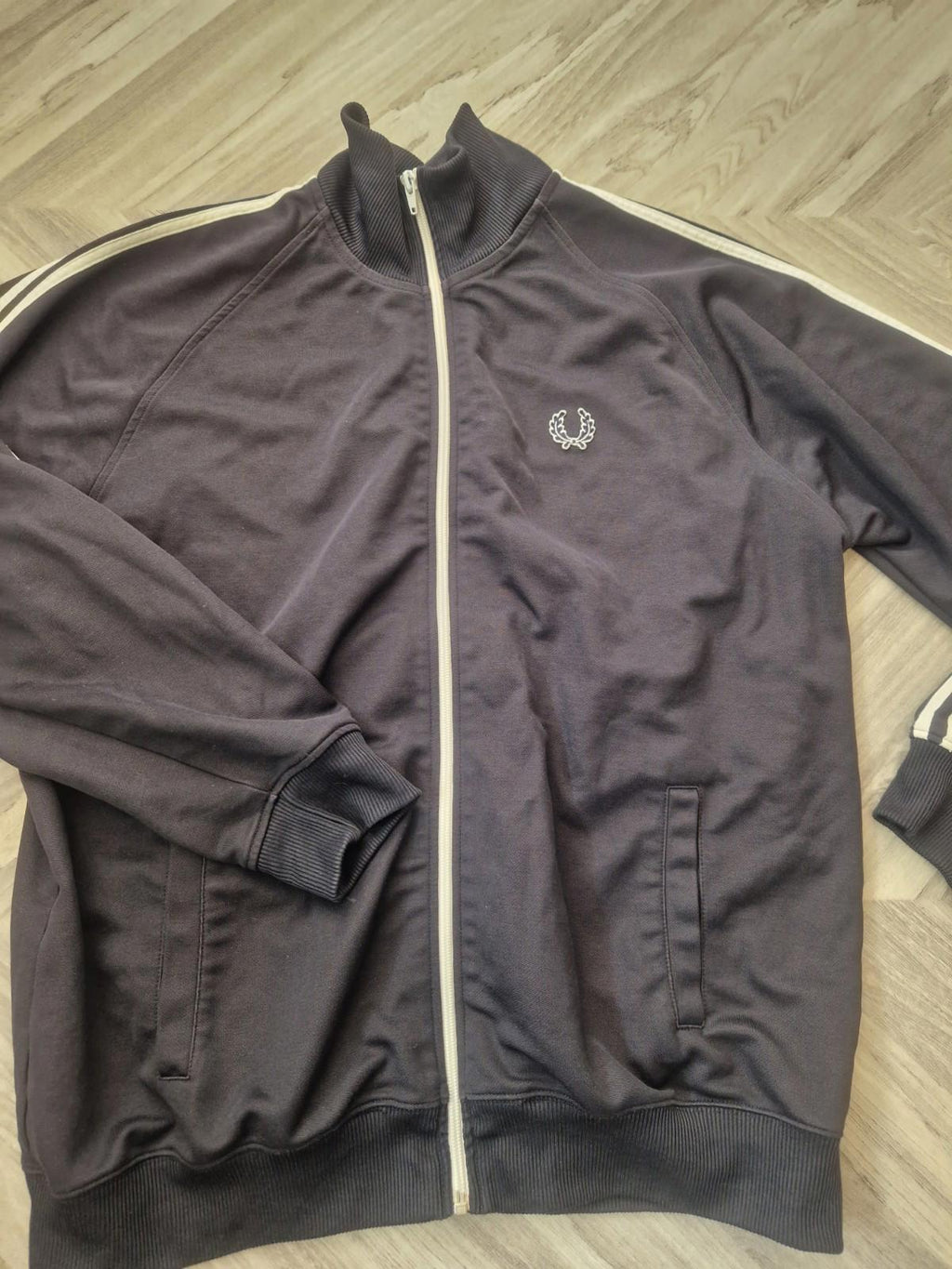 Fred Perry Vintage 90s Navy Blue Full Zip Football Casuals Jacket Uk Xl  Vgc