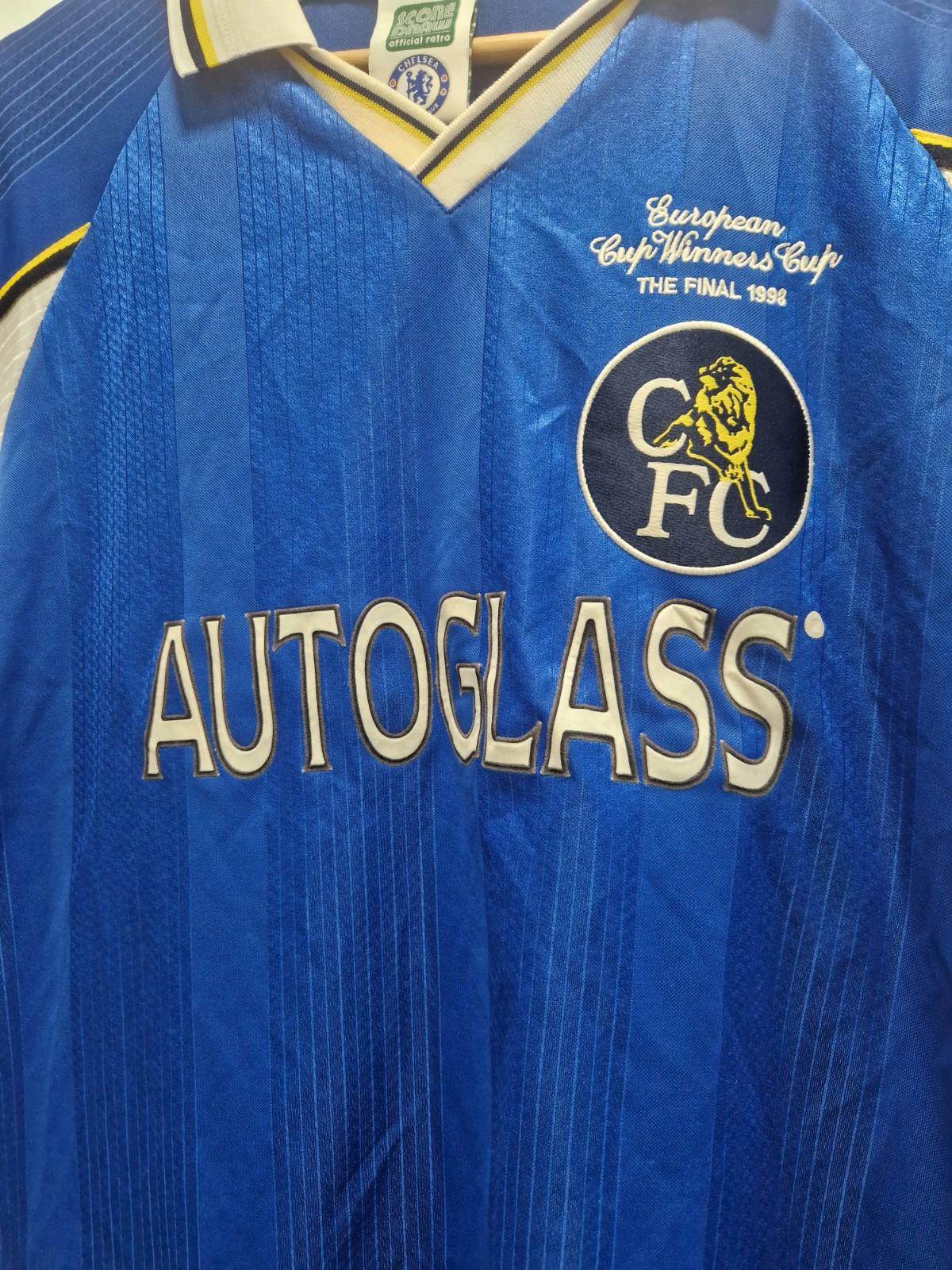 Score Draw Mens Chelsea 98 Home Jersey Licensed Retro Shirt Uk xl Preowened Gc