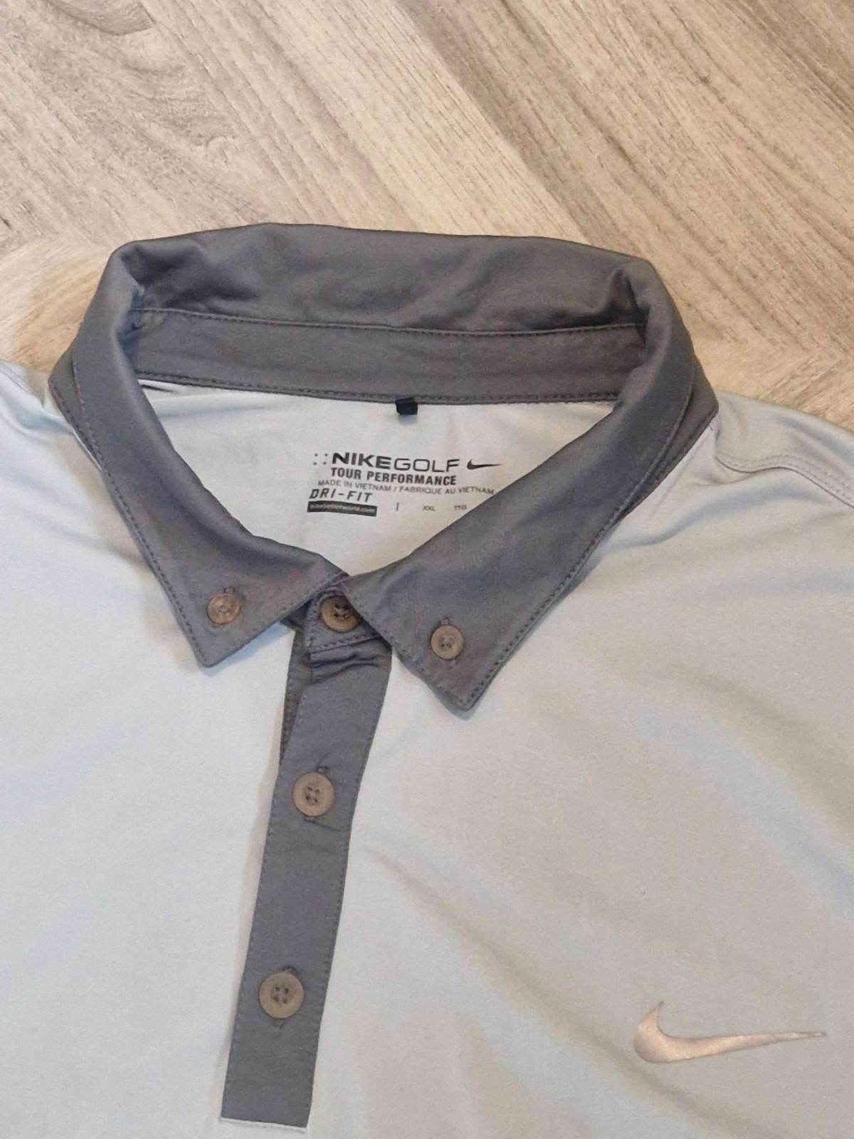 Nike Golf Tour Performance Dri- Fit   Mens Grey Polo Shirt Uk Size Xxl Gc