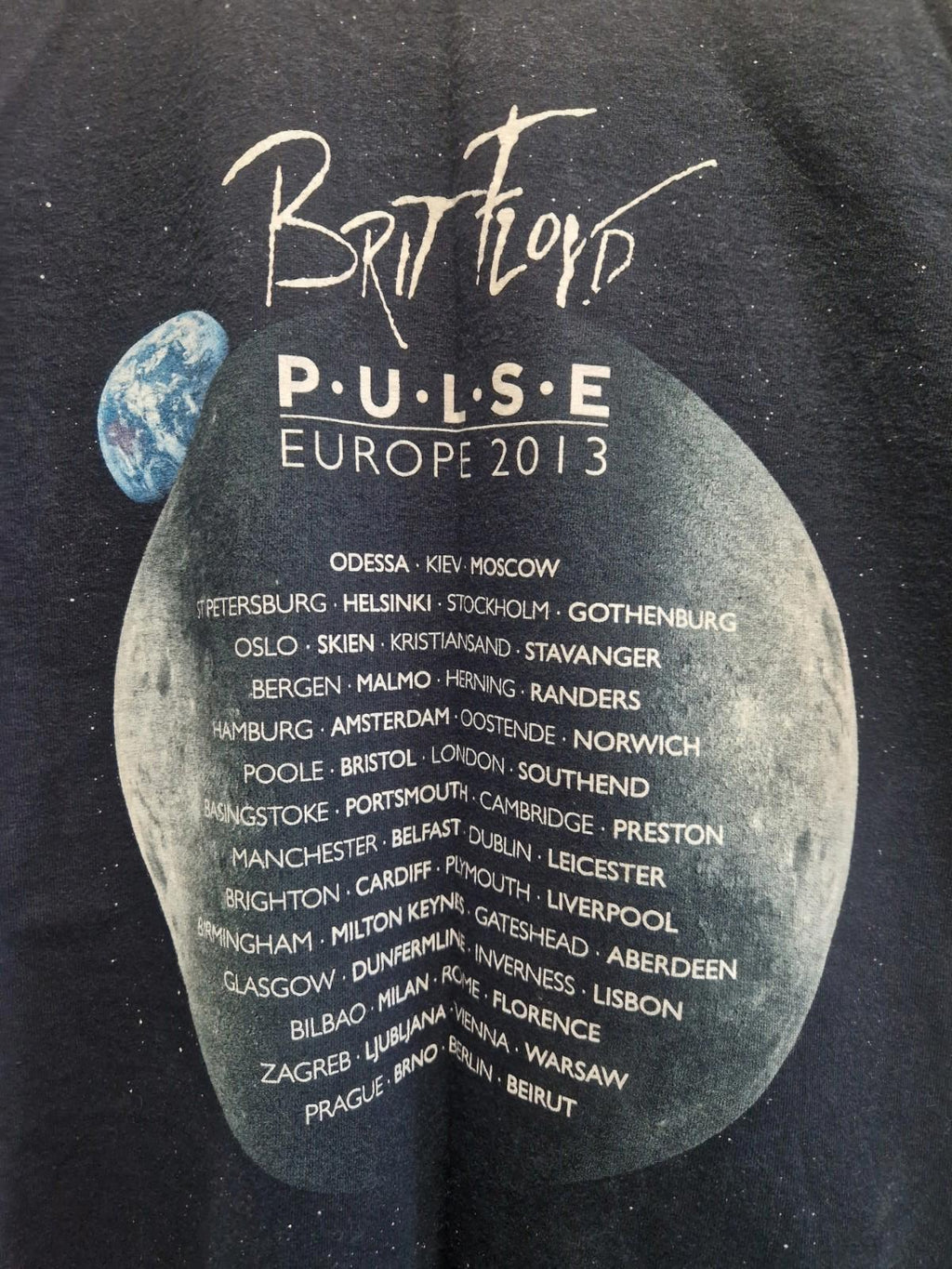 Brit Floyd "Pulse World Tour 2013" graphic t-shirt Pink Floyd Tribute Uk L