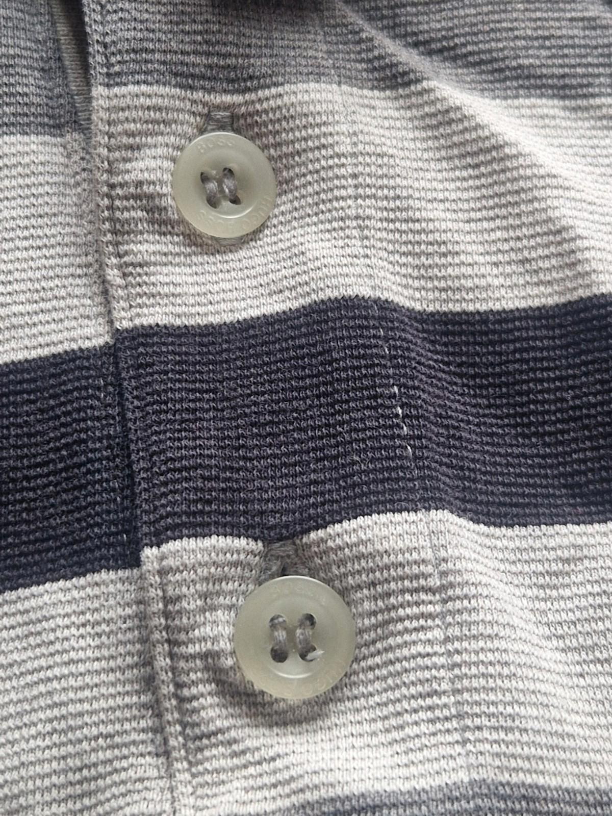Hugo Boss Green Label  Grey Stripes  Polo Shirt  Uk Size Xl Gc