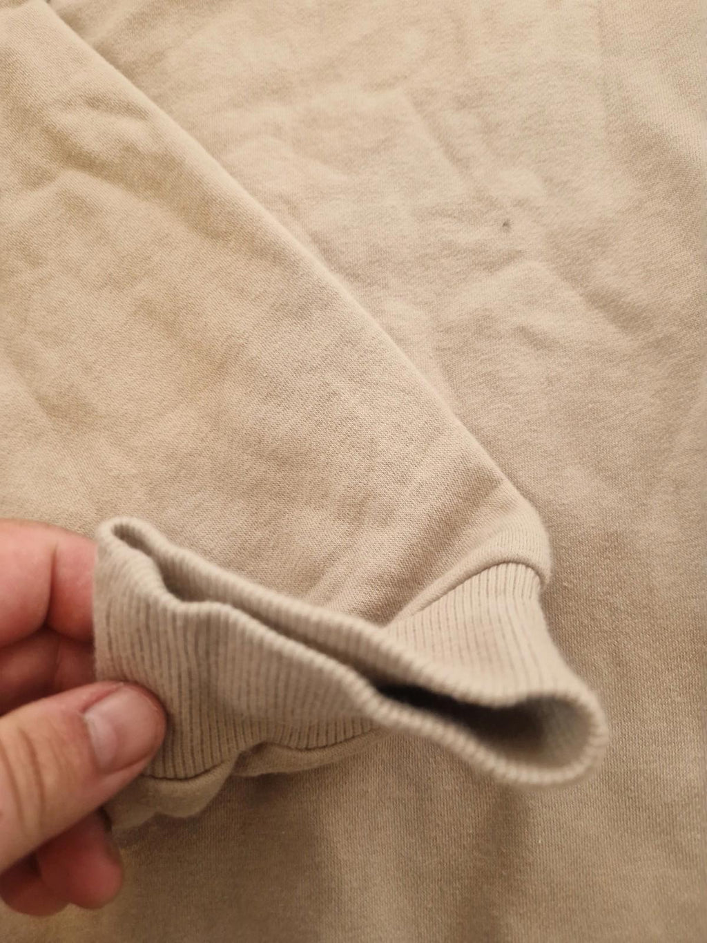 Adidas Beige Crew Neck Sweatshirt Trefoil Logo Front Central Hit  Uk L Gc