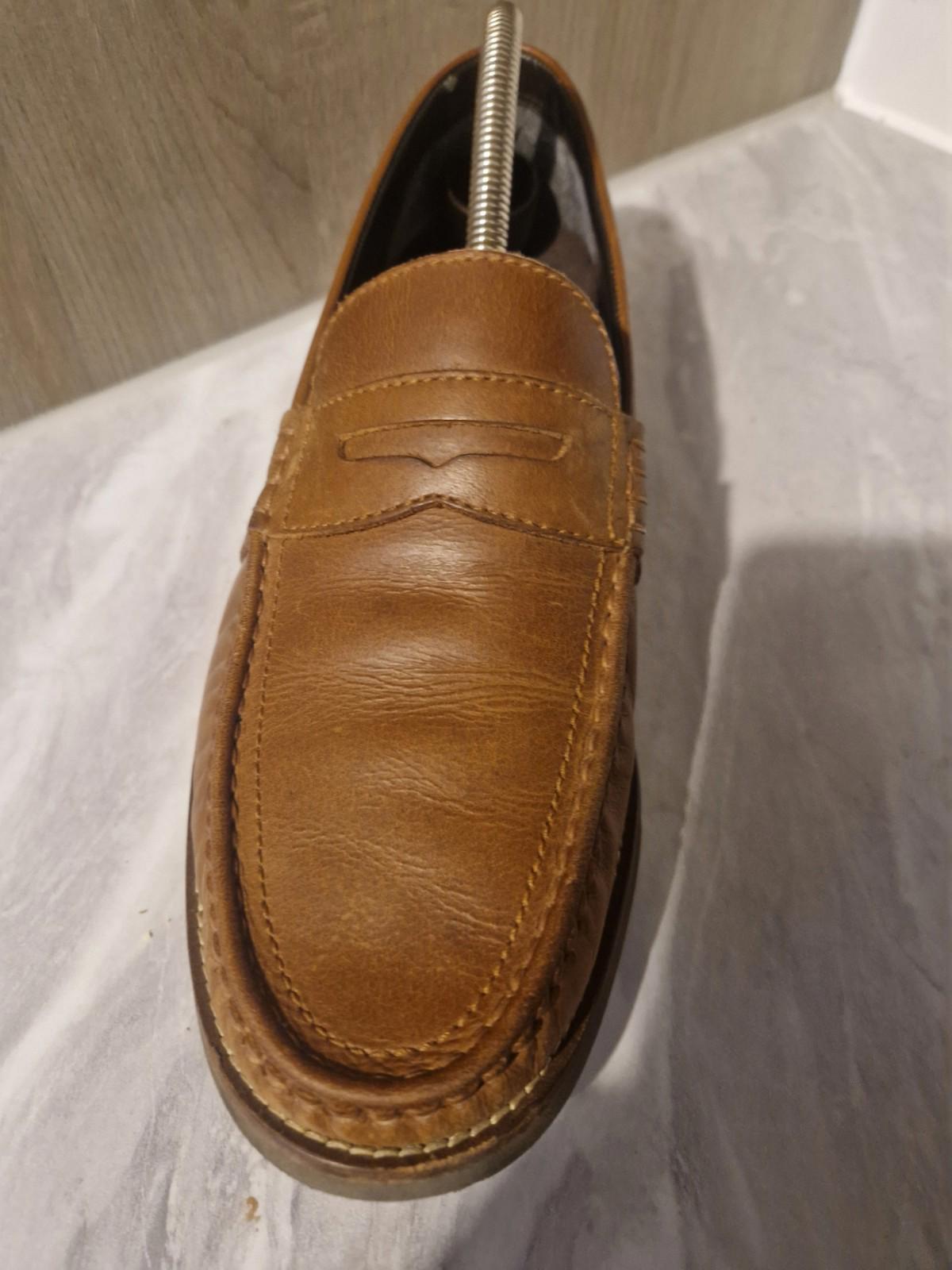 Rockport Brown Tan Leather Mens Loafers Uk Size 10.5 Gc V75688