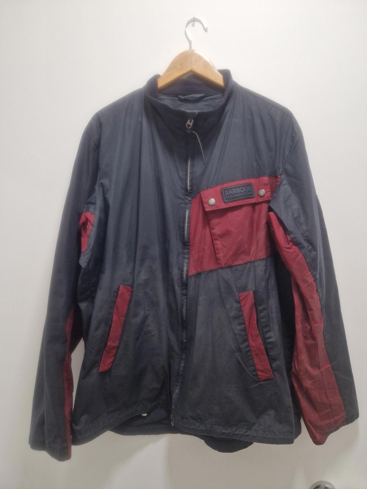 Barbour International 4oz Lightweight  Mayer Wax Jacket Red & Black Uk Xxl Gc