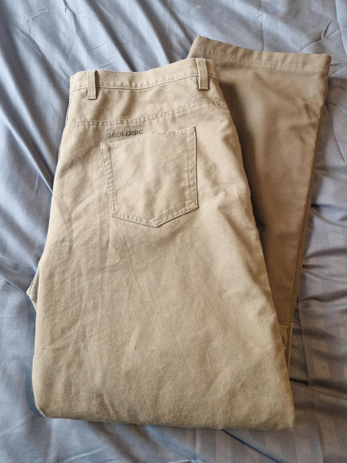 decathlon creation geologic Khaki Green Utility Trousers Euro Size 54 Uk W44x32L