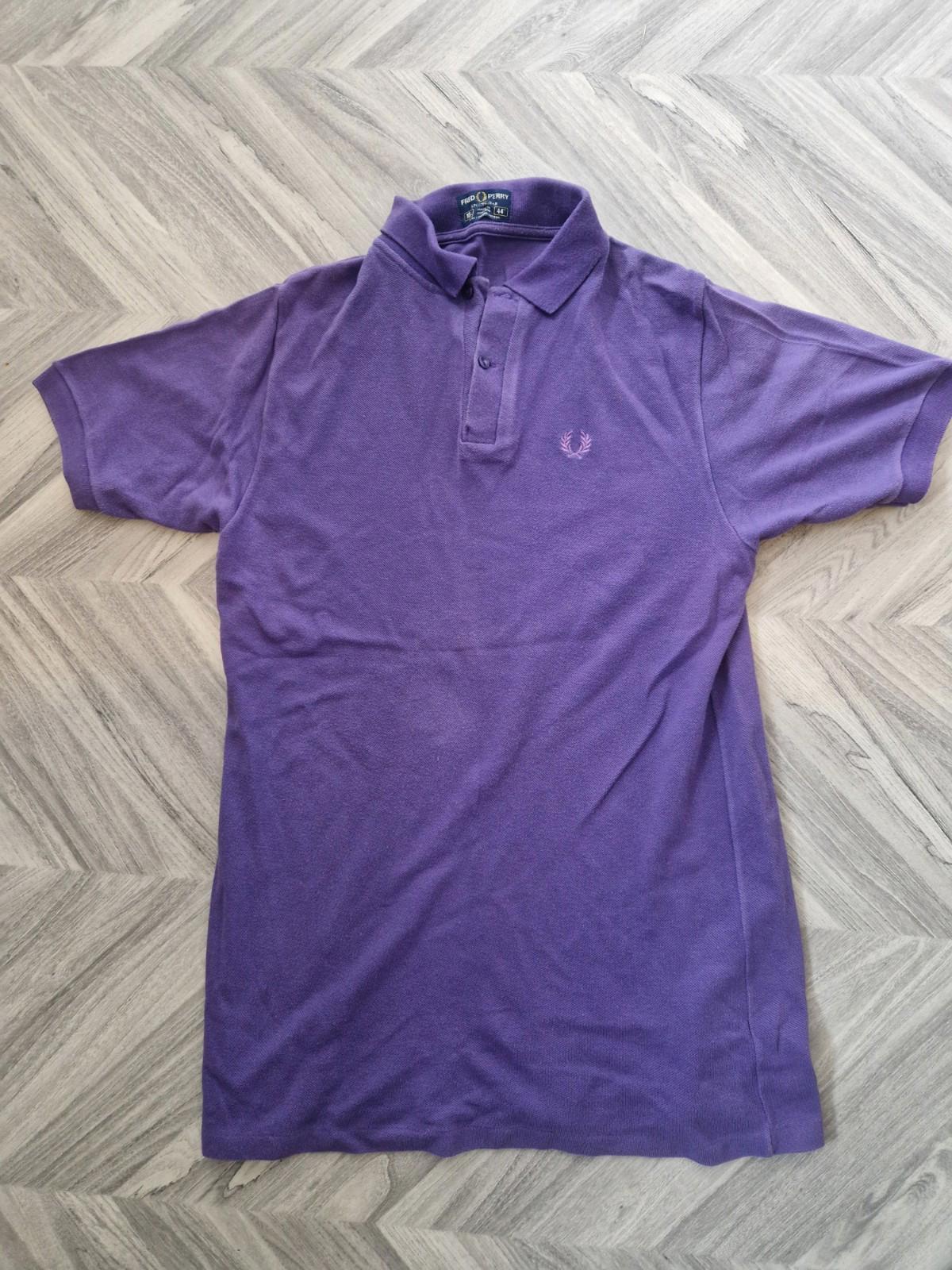 Vintage 1980s Fred Perry Original  Purple Polo Shirt 44" Chest But More A Medium