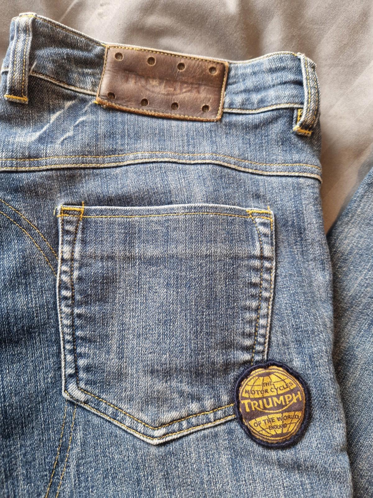 Triumph Motorcycle Jeans Ladies Blue Uk Size W40 X L29 Gc