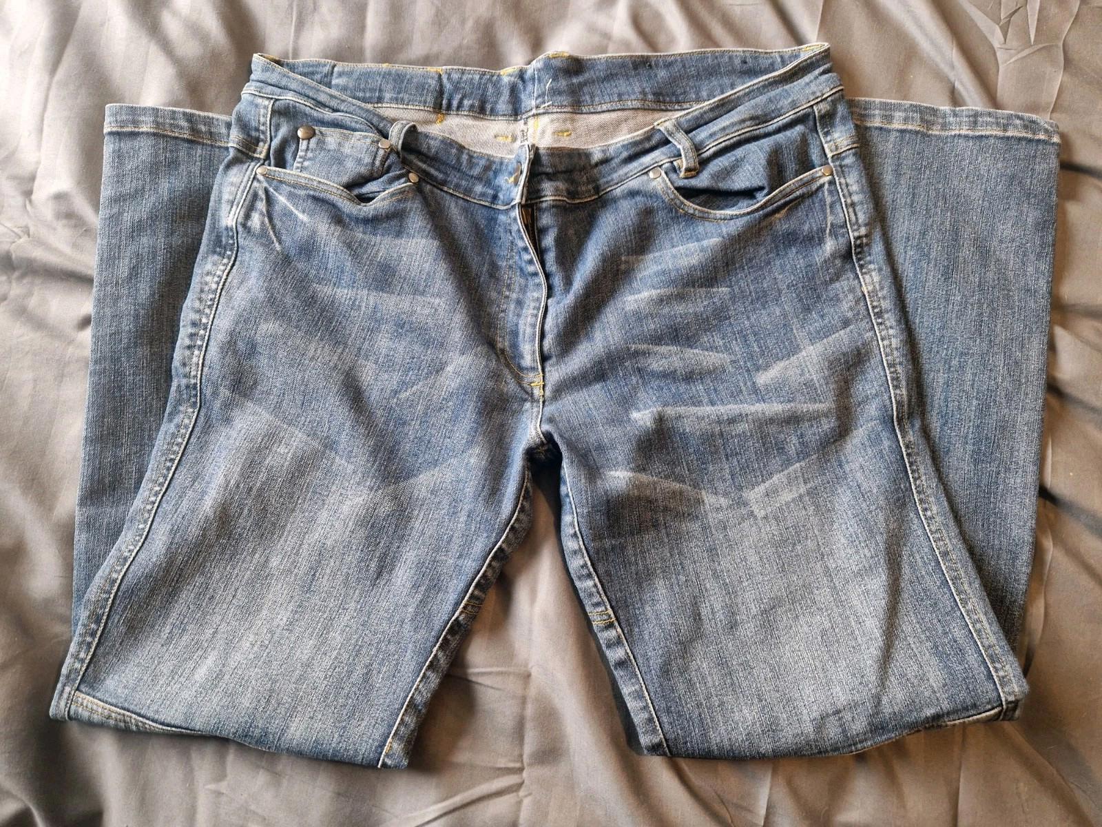 Triumph Motorcycle Jeans Ladies Blue Uk Size W40 X L29 Gc