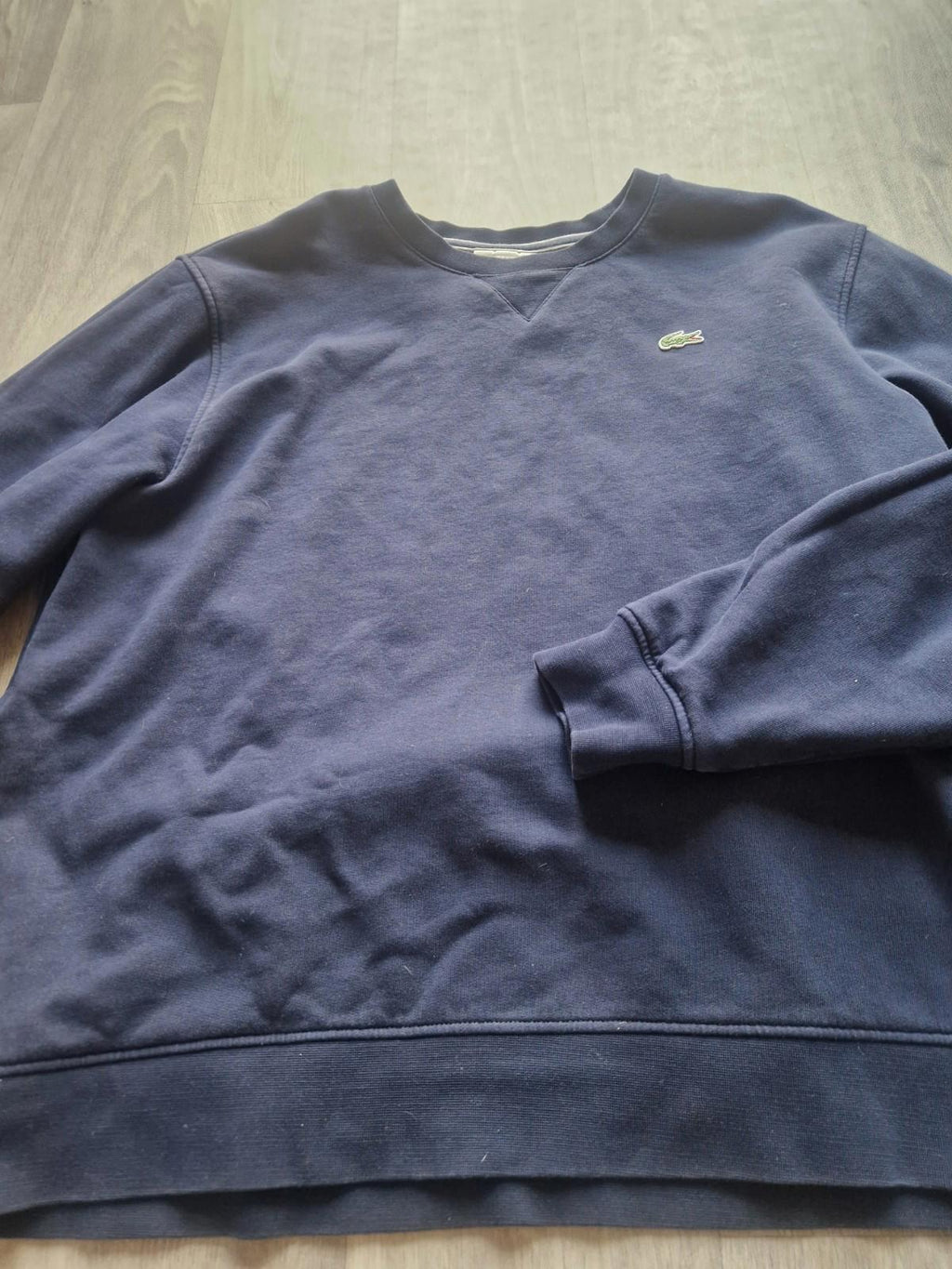 Lacoste Classic Logo Crew Neck Sweatshirt in navy blue Fra 7 Uk  Size Xxl Gc