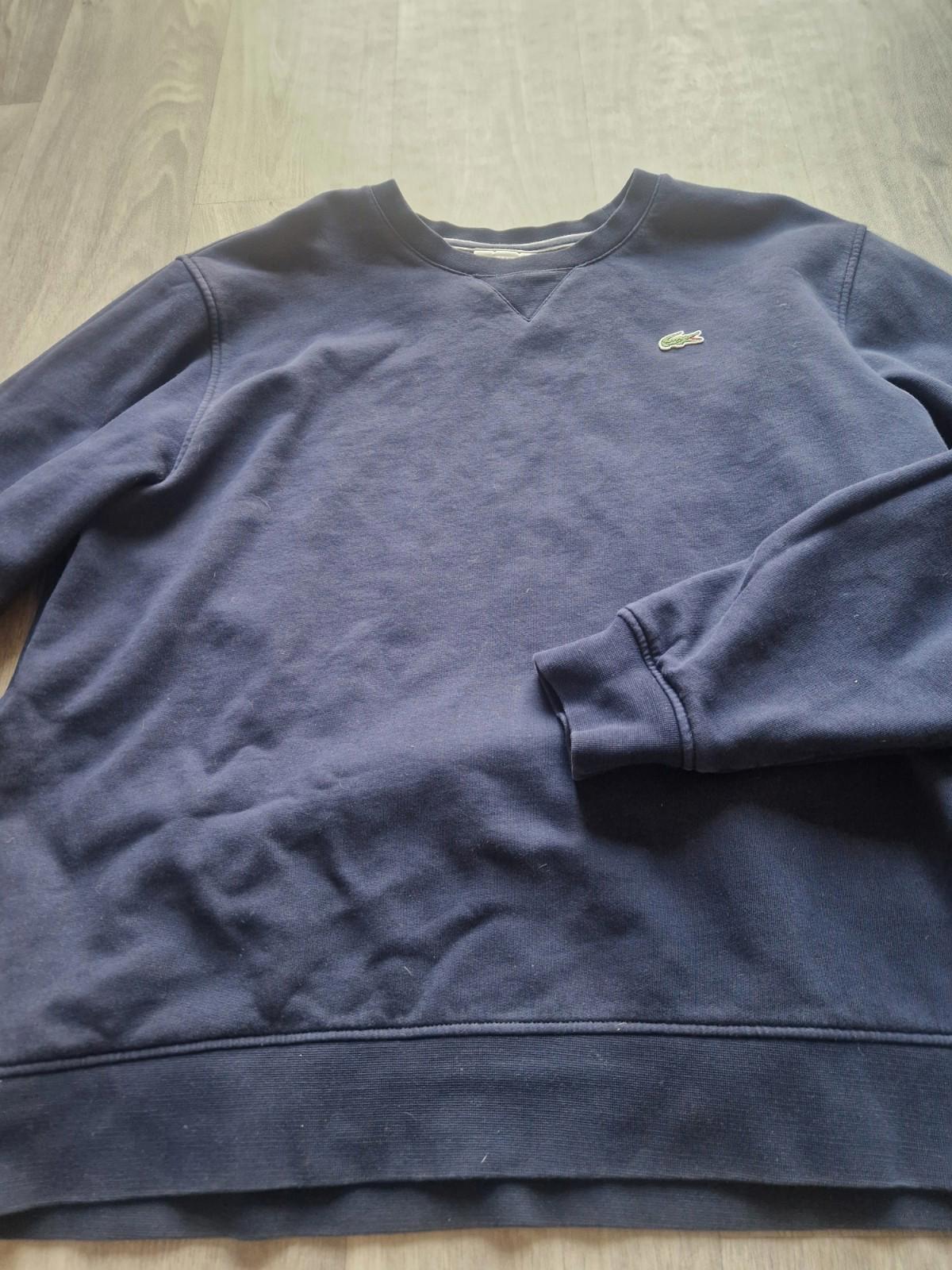 Lacoste Classic Logo Crew Neck Sweatshirt in navy blue Fra 7 Uk  Size Xxl Gc
