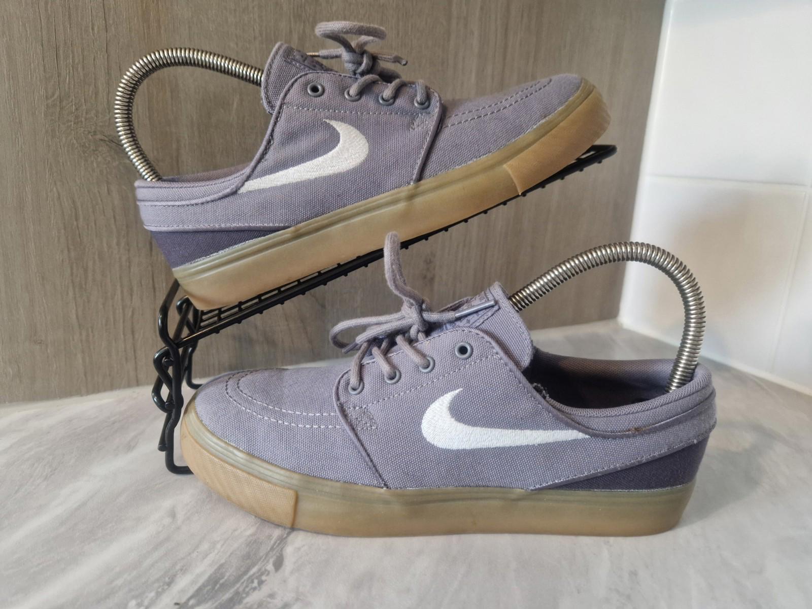 Nike SB Stefan Janoski Grey Skateboarding Canvas Trainers Gum Sole  - UK 5  Vgc