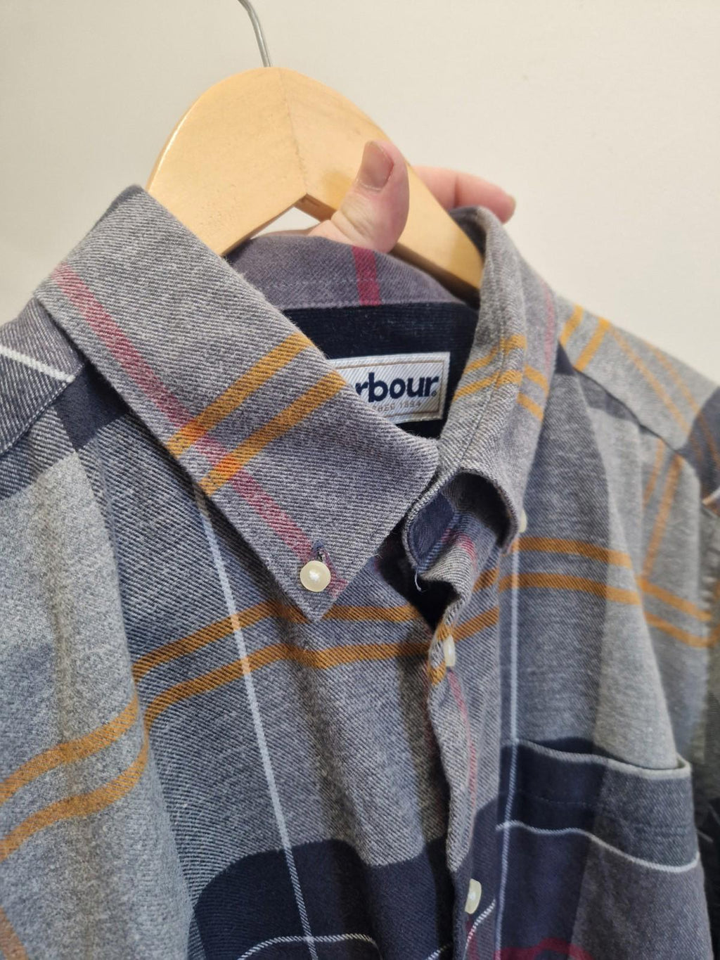 Barbour Stapleton John tartan Checked Flannel Shirt Uk Size Xl Good Condition