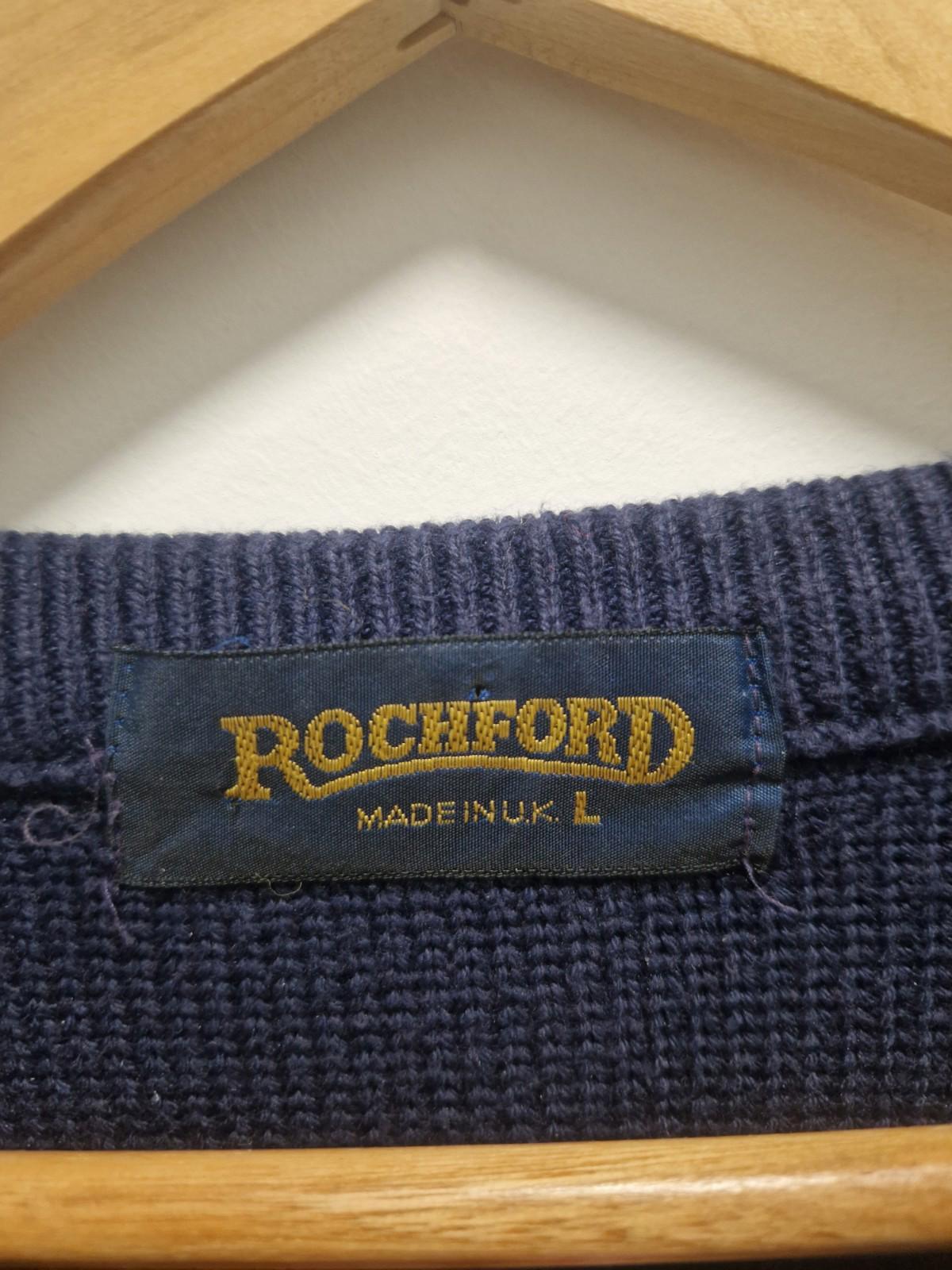 Vintage Rochford Made In England  Golf Embroidered  Navy Blue Jumper Uk L Cotton