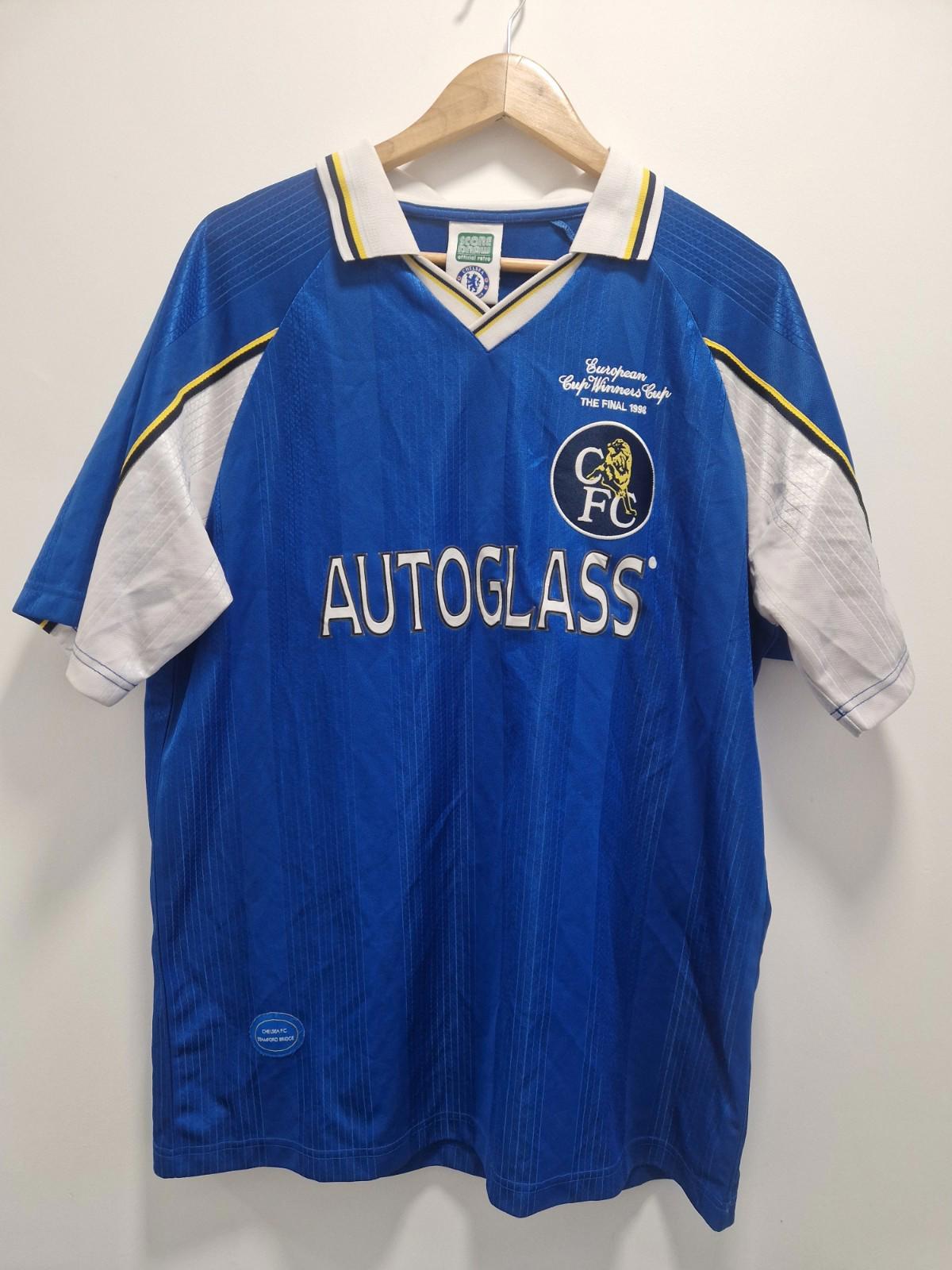 Score Draw Mens Chelsea 98 Home Jersey Licensed Retro Shirt Uk xl Preowened Gc