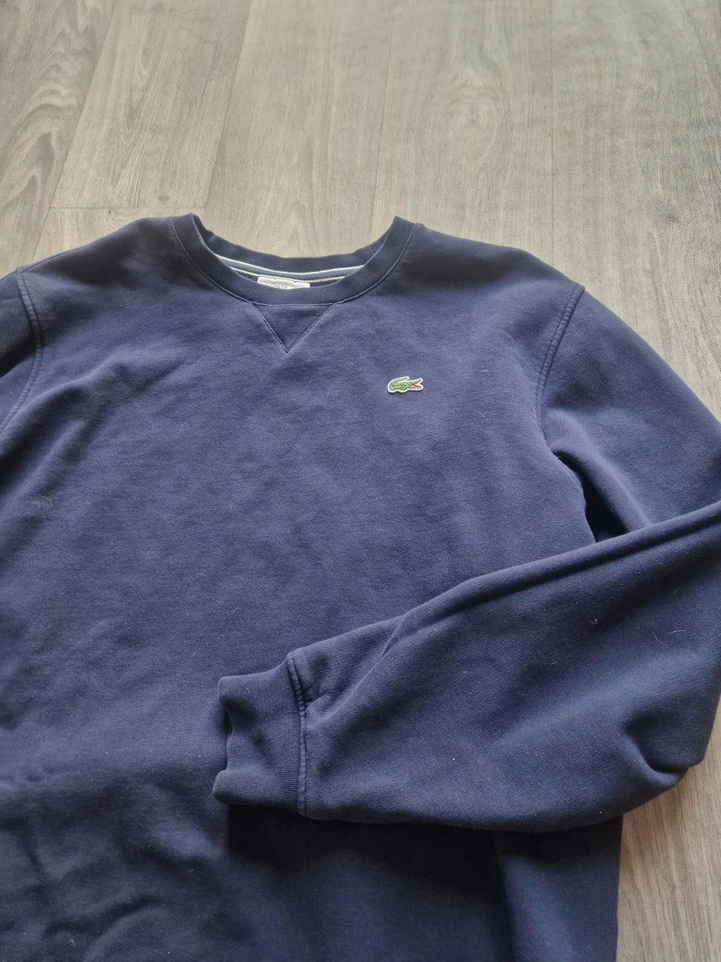 Lacoste Classic Logo Crew Neck Sweatshirt in navy blue Fra 7 Uk  Size Xxl Gc