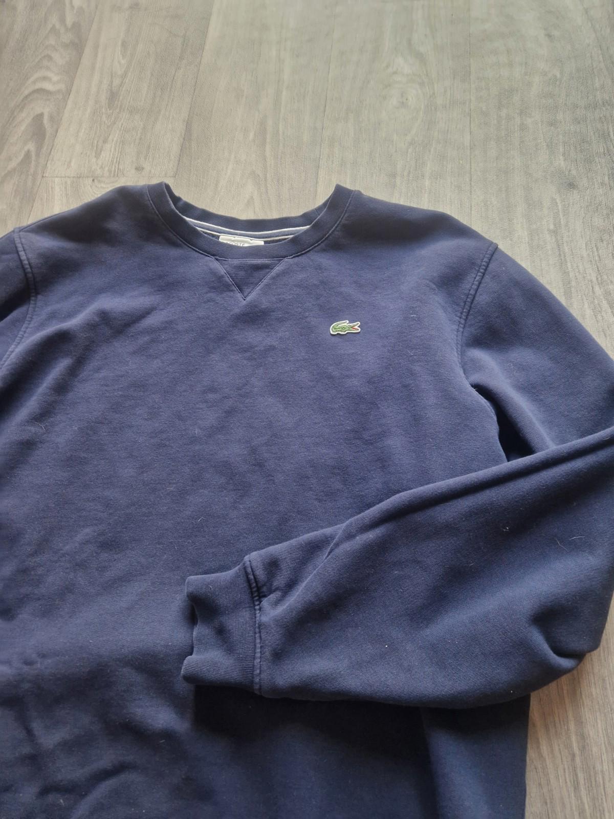 Lacoste Classic Logo Crew Neck Sweatshirt in navy blue Fra 7 Uk  Size Xxl Gc