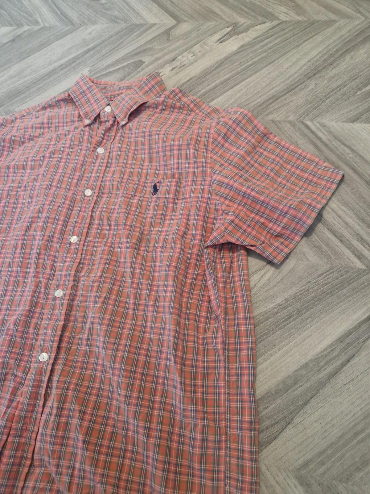 Ralph Lauren Blake Shirt Mens M Cotton Plaid Button Up Short Sleeve Casual
