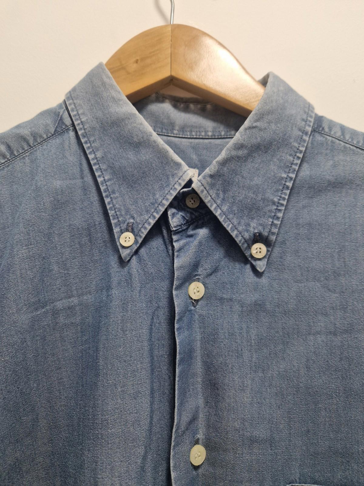 Lacoste Mens Blue Full Button Shirt 100% Cotton Size 42  Pit 2 Pit 23" Uk Xl Gc