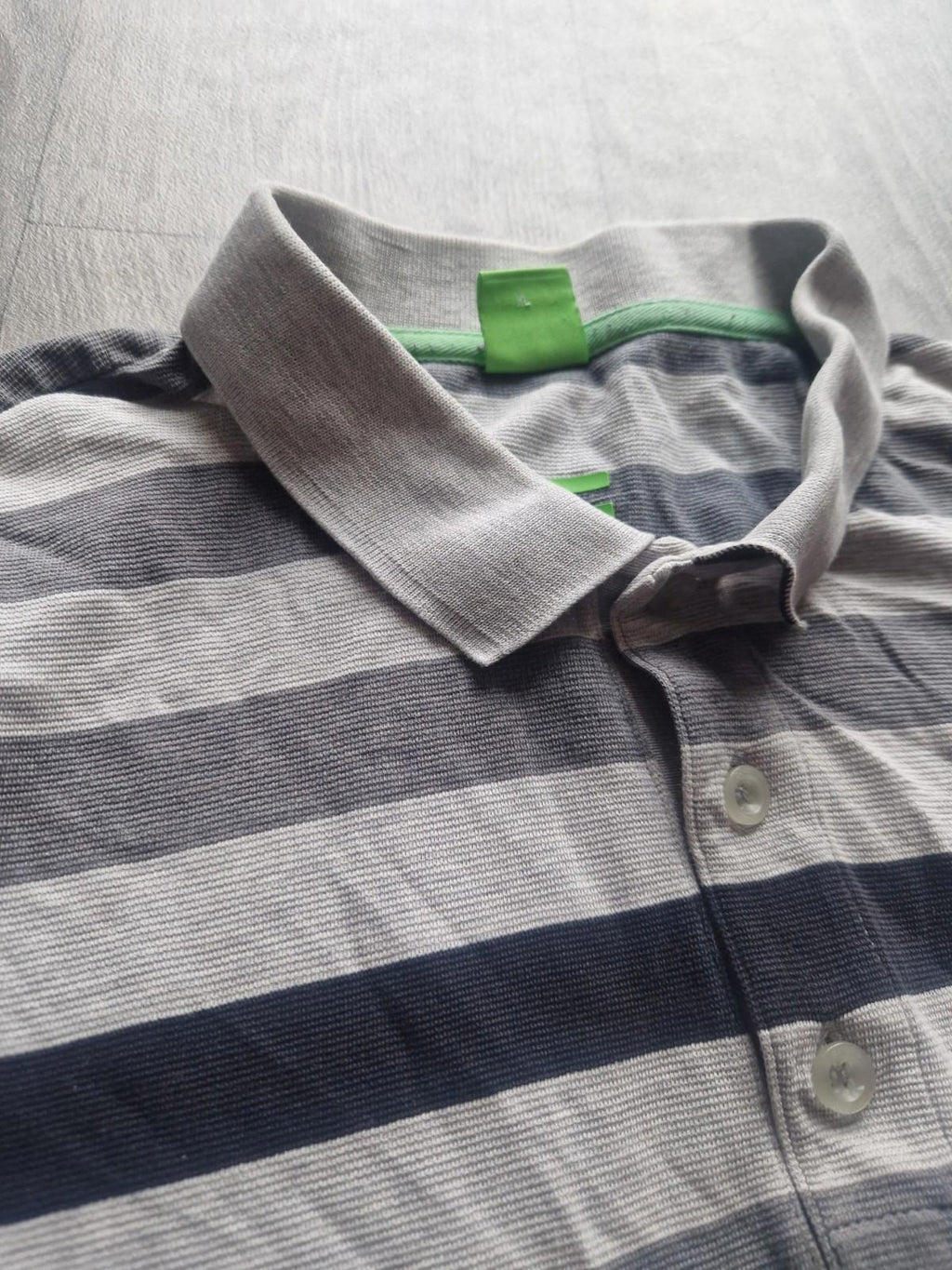 Hugo Boss Green Label  Grey Stripes  Polo Shirt  Uk Size Xl Gc