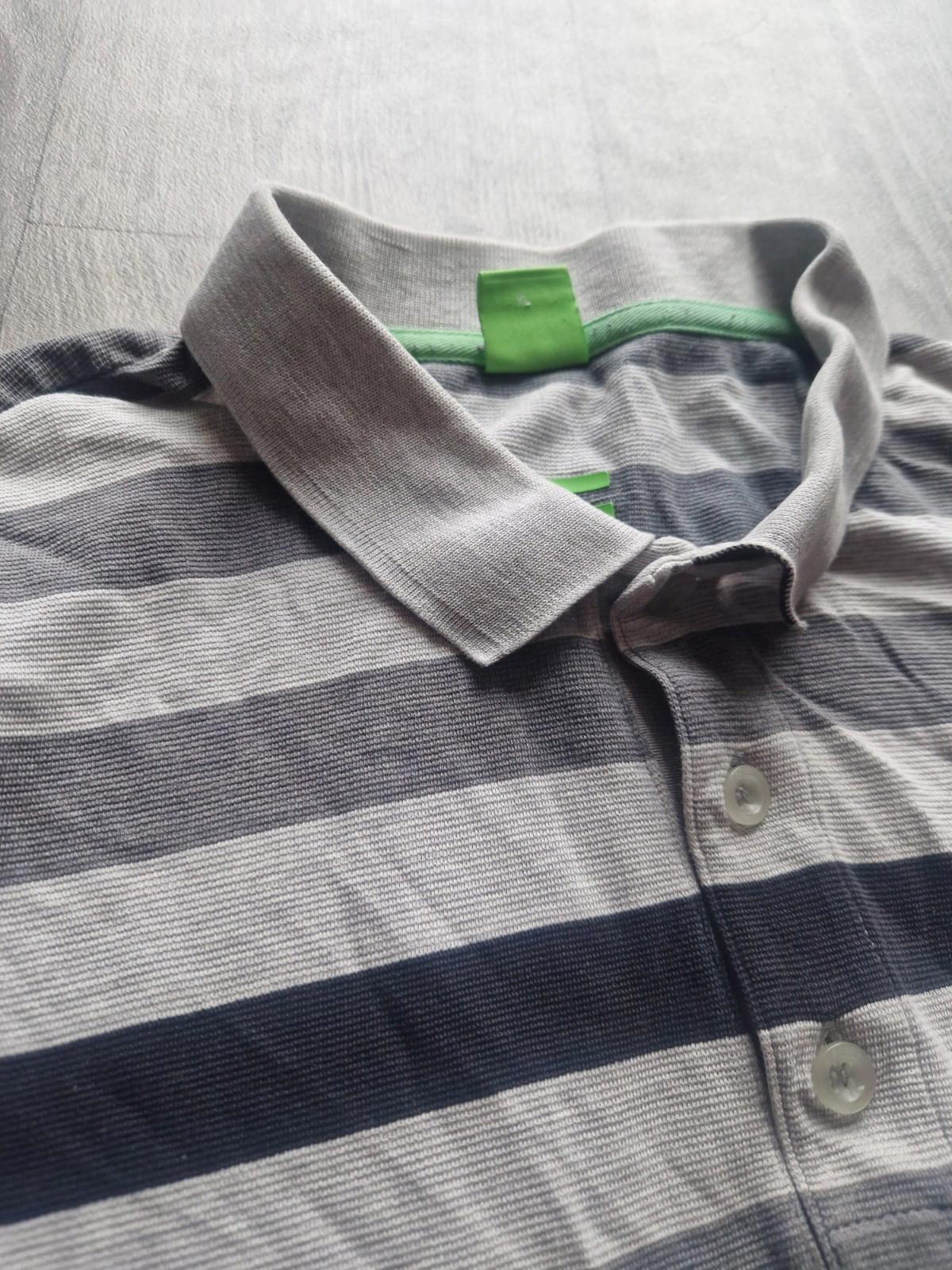 Hugo Boss Green Label  Grey Stripes  Polo Shirt  Uk Size Xl Gc