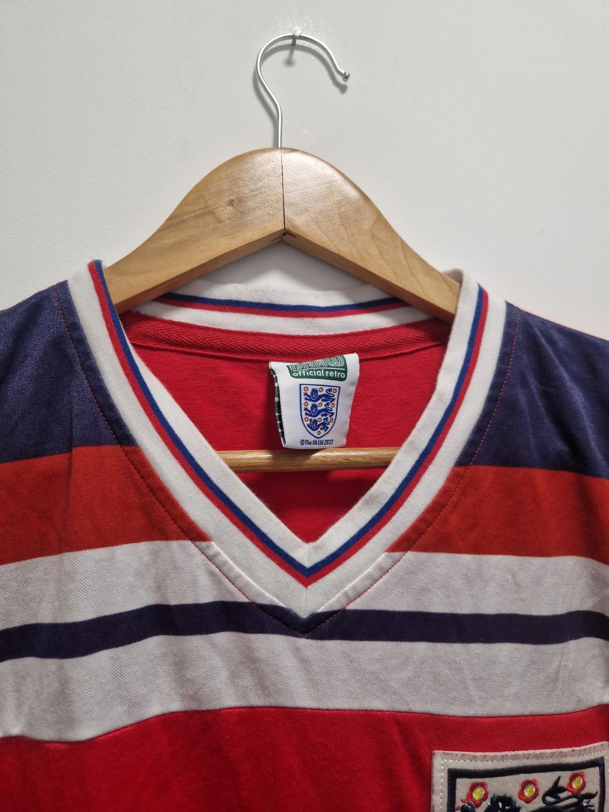 England 1982 World Cup Finals Away Retro Shirt Score Draw Label Uk Xl Gc