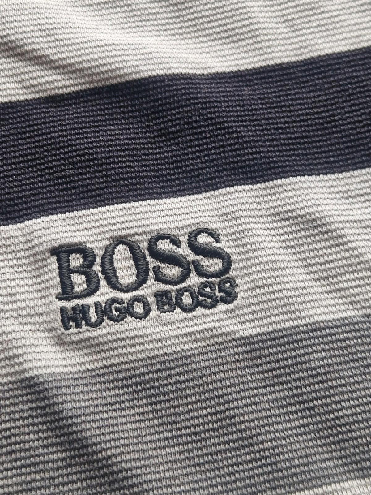 Hugo Boss Green Label  Grey Stripes  Polo Shirt  Uk Size Xl Gc