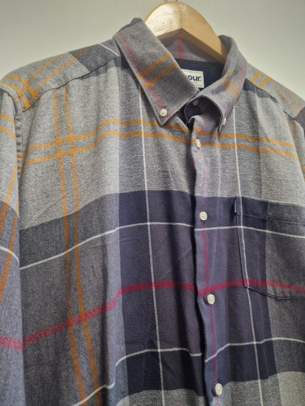 Barbour Stapleton John tartan Checked Flannel Shirt Uk Size Xl Good Condition