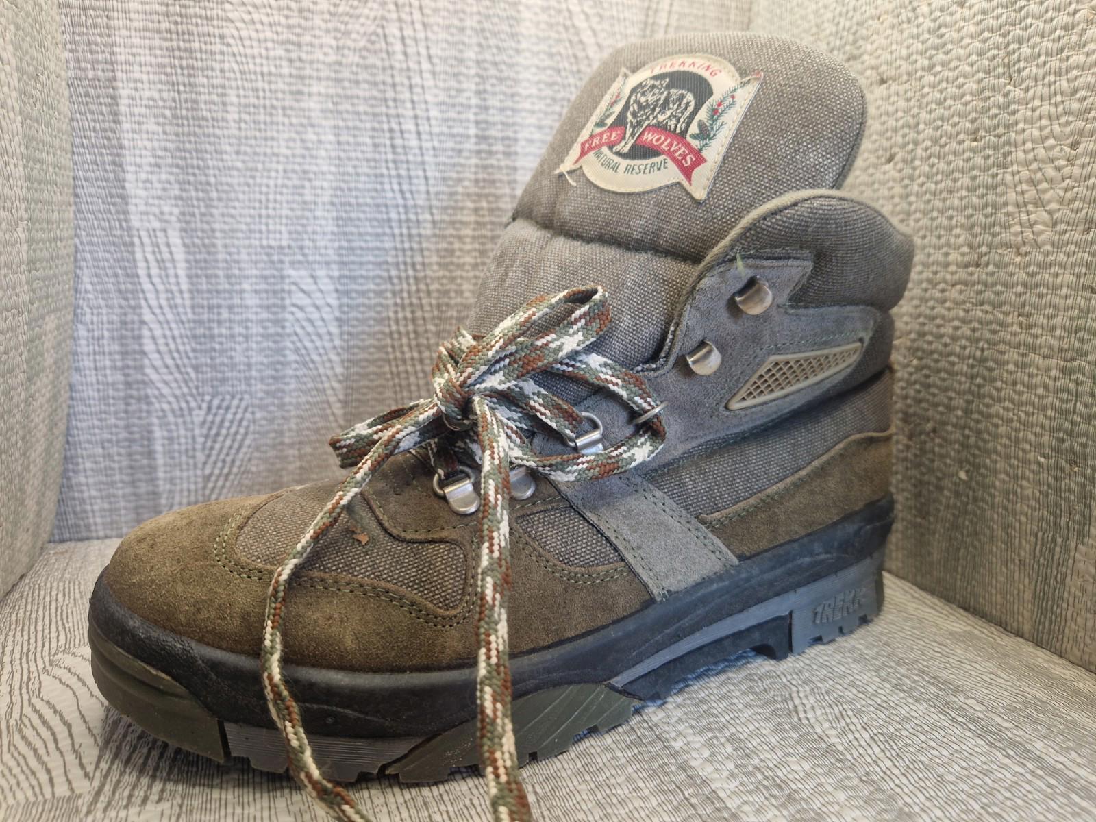Trekk Free Wolves Natural Reserve  Khaki Green Hiking/walking Boots Uk Size 8 Gc