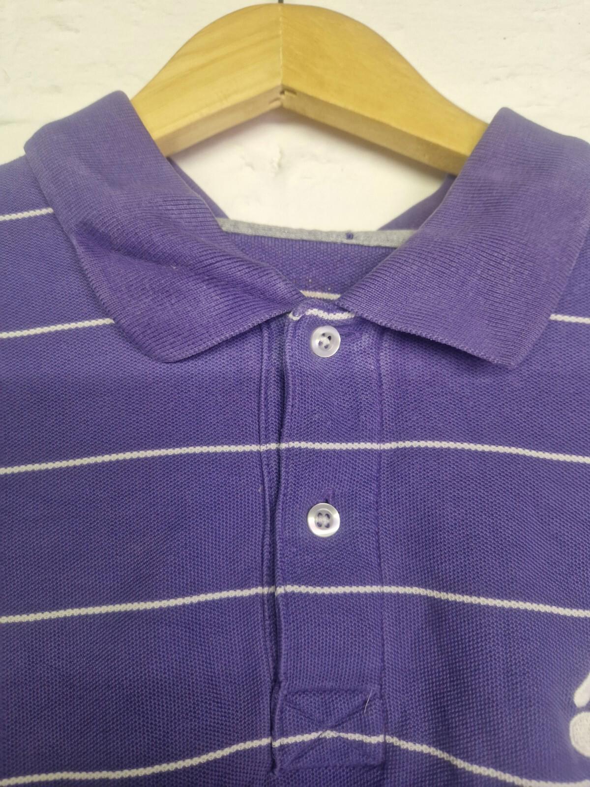 Nike Purple Striped  Golf Polo Shirt Size L Gc