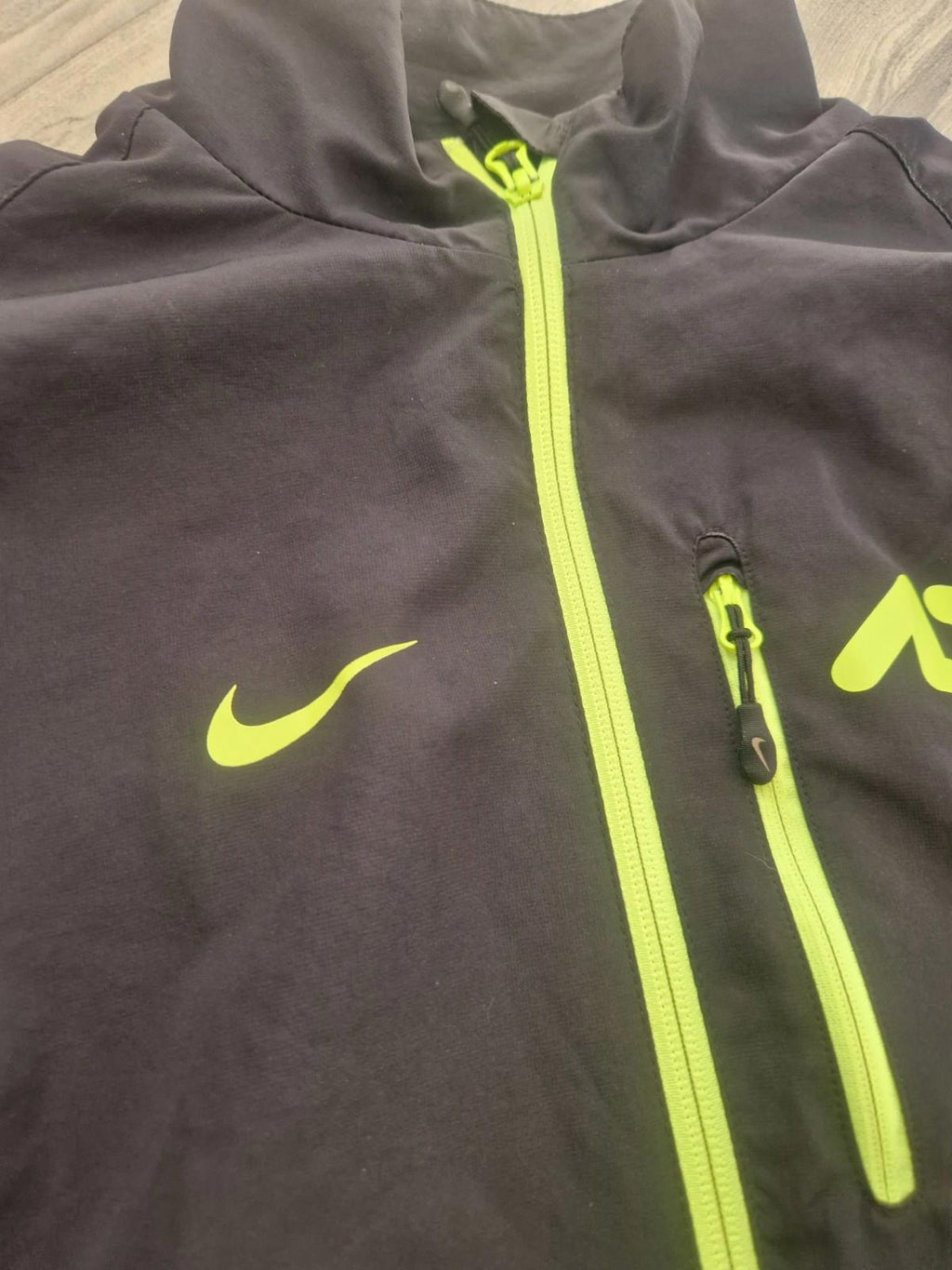 Nike Full Zip Wind Breaker Jacket Black Neon  Yellow Uk Mens Small Gc