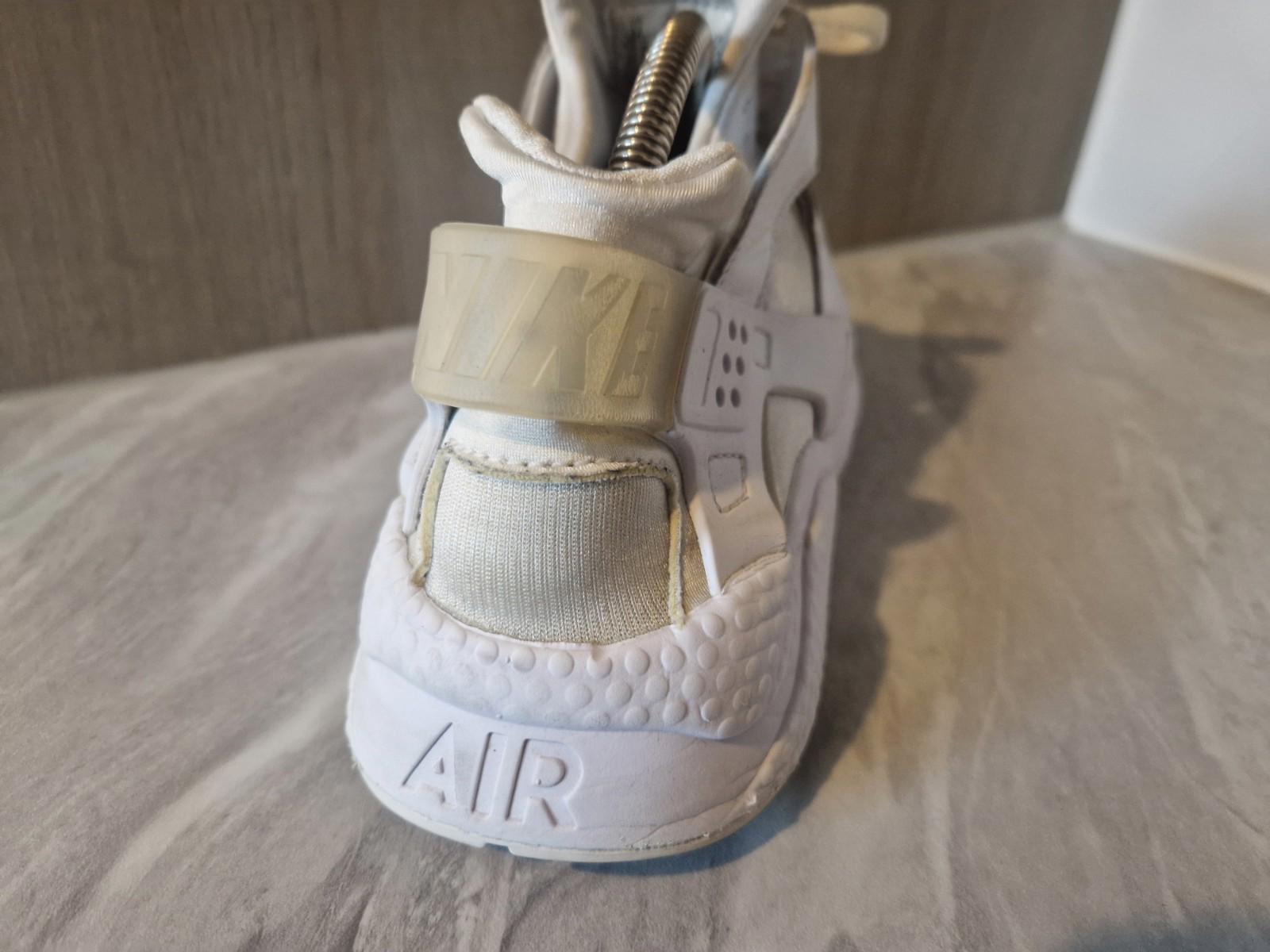 Nike Air Huarache Triple White Trainer Sneakers Mens Uk Size 11 Gc