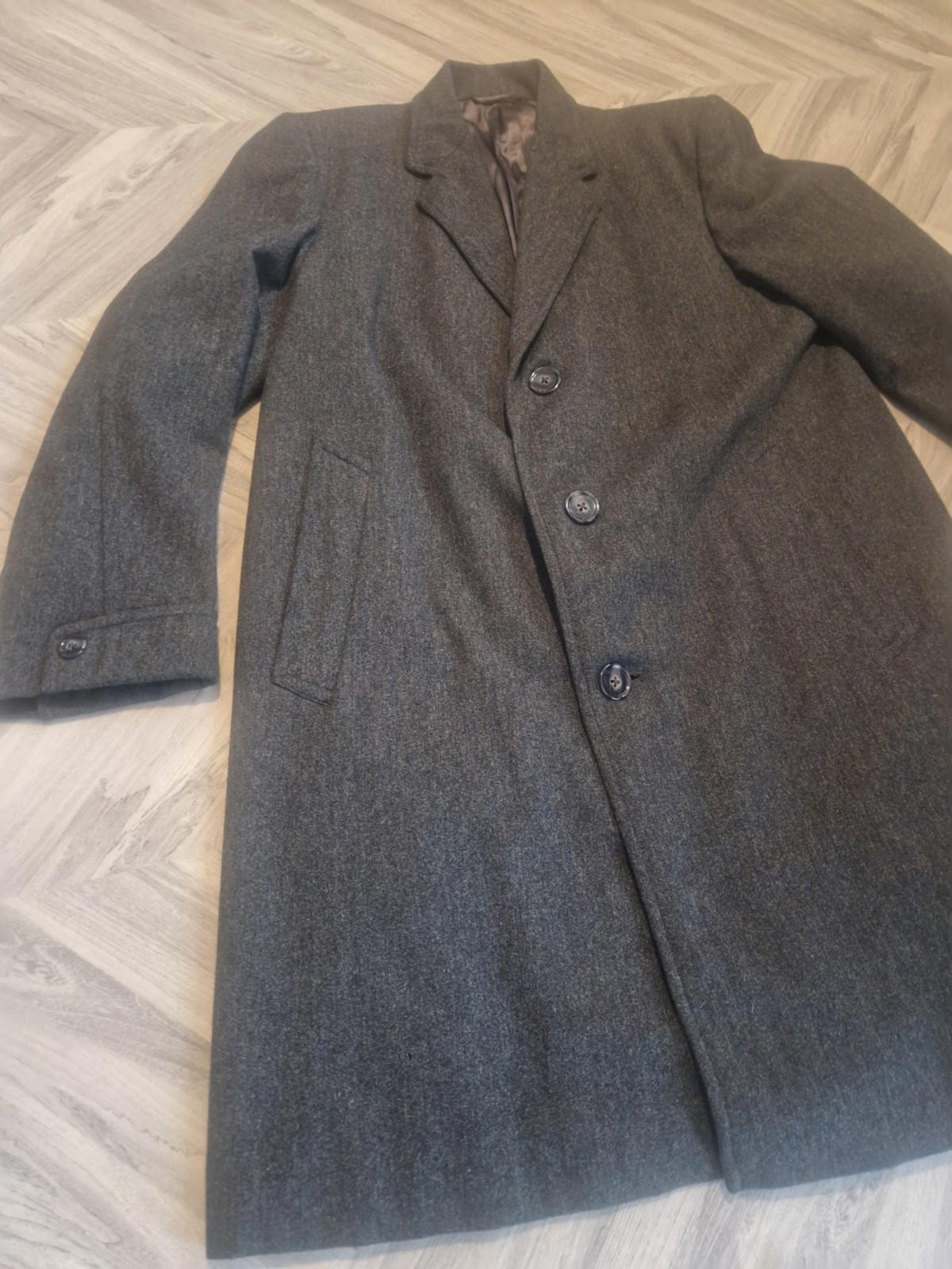 Vintage West Of England Burton  Mens Grey Wool Long Overcoat 40" Chest Uk M Vgc