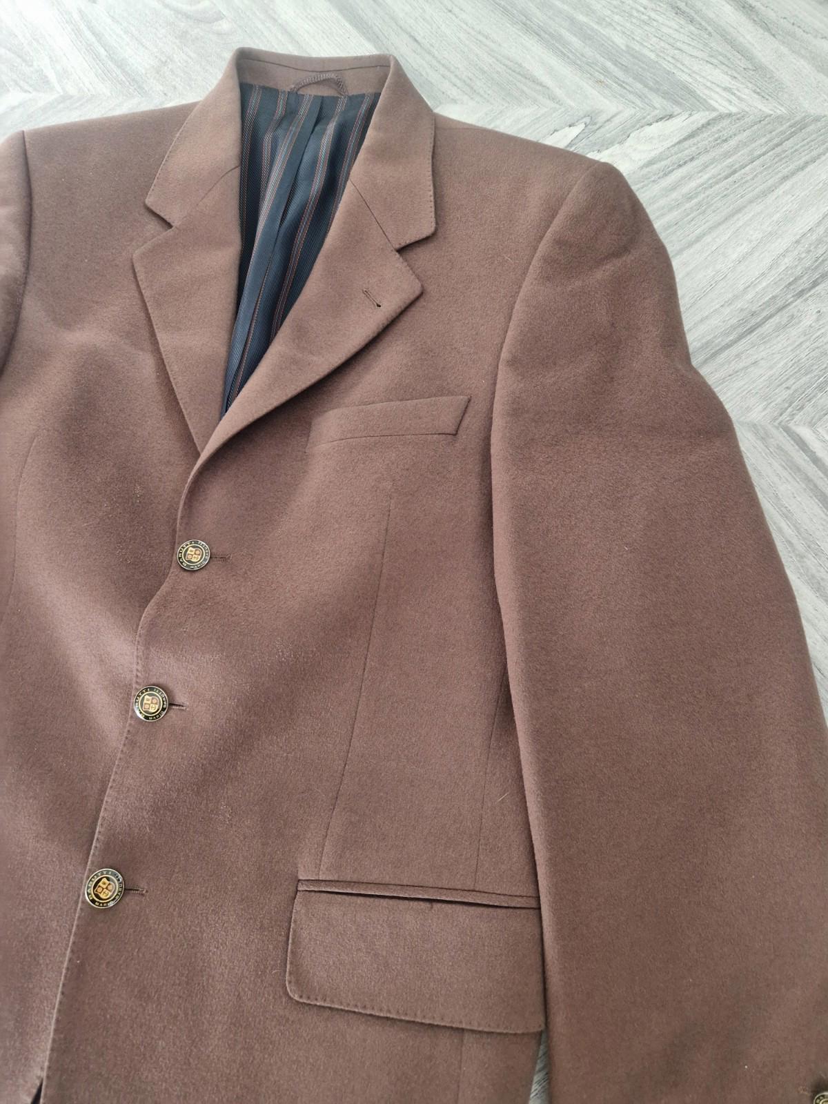 Mario Barutti Ing Loro Paina Italian Wool Cashmere Blend Brown Blazer Jacket 46R