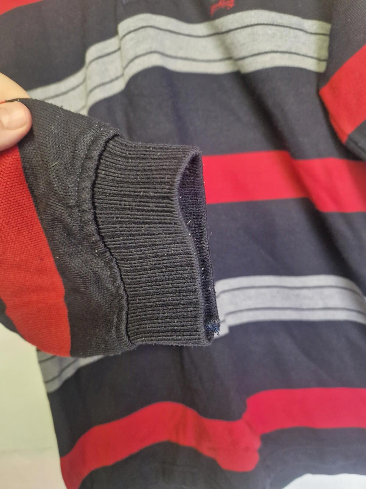 Paul & Shark Yachting Long Sleeve Polo Striped Shirt Fleece Lined Uk Size L Gc