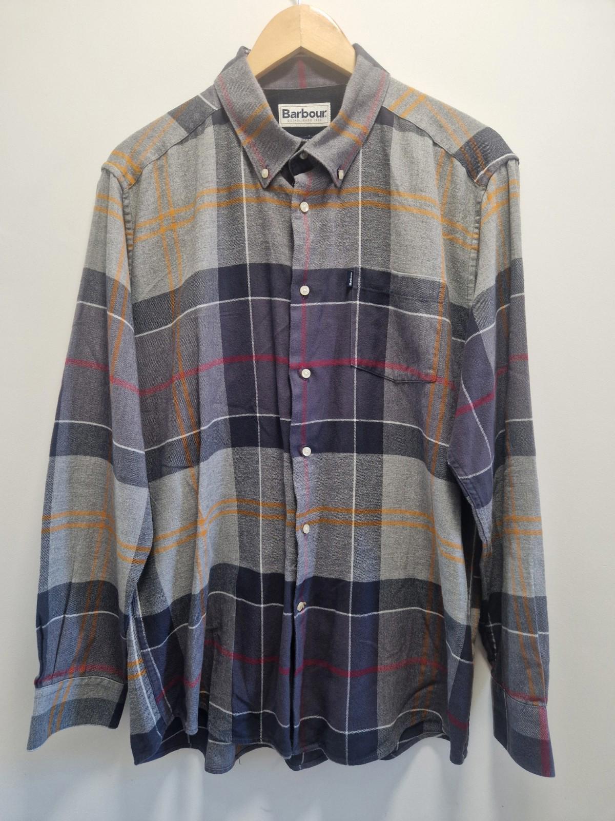 Barbour Stapleton John tartan Checked Flannel Shirt Uk Size Xl Good Condition