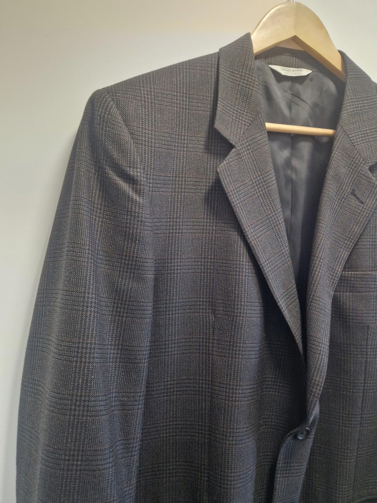 Joseph & feiss International Moore grey plaid wool blazer Jacket Uk M