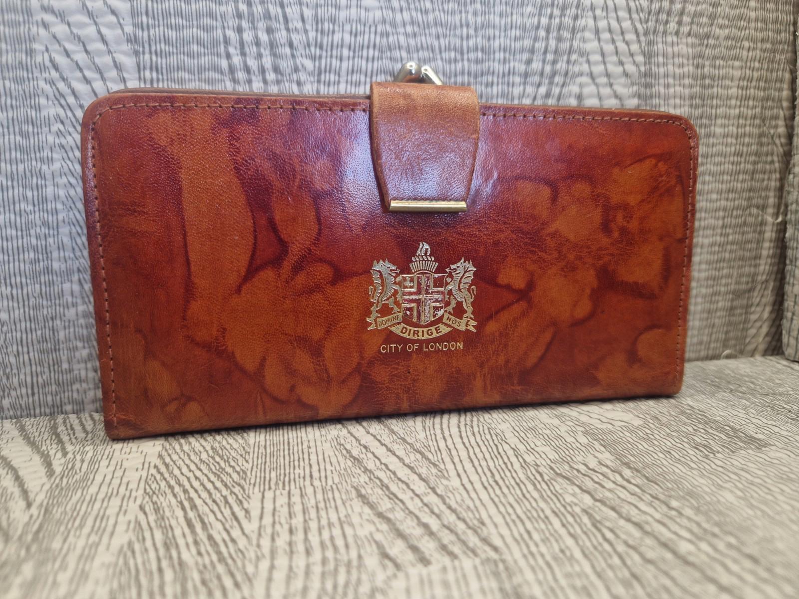 City Of London"SQUIRE" Genuine Brown Leather Wallet document holder Vgc