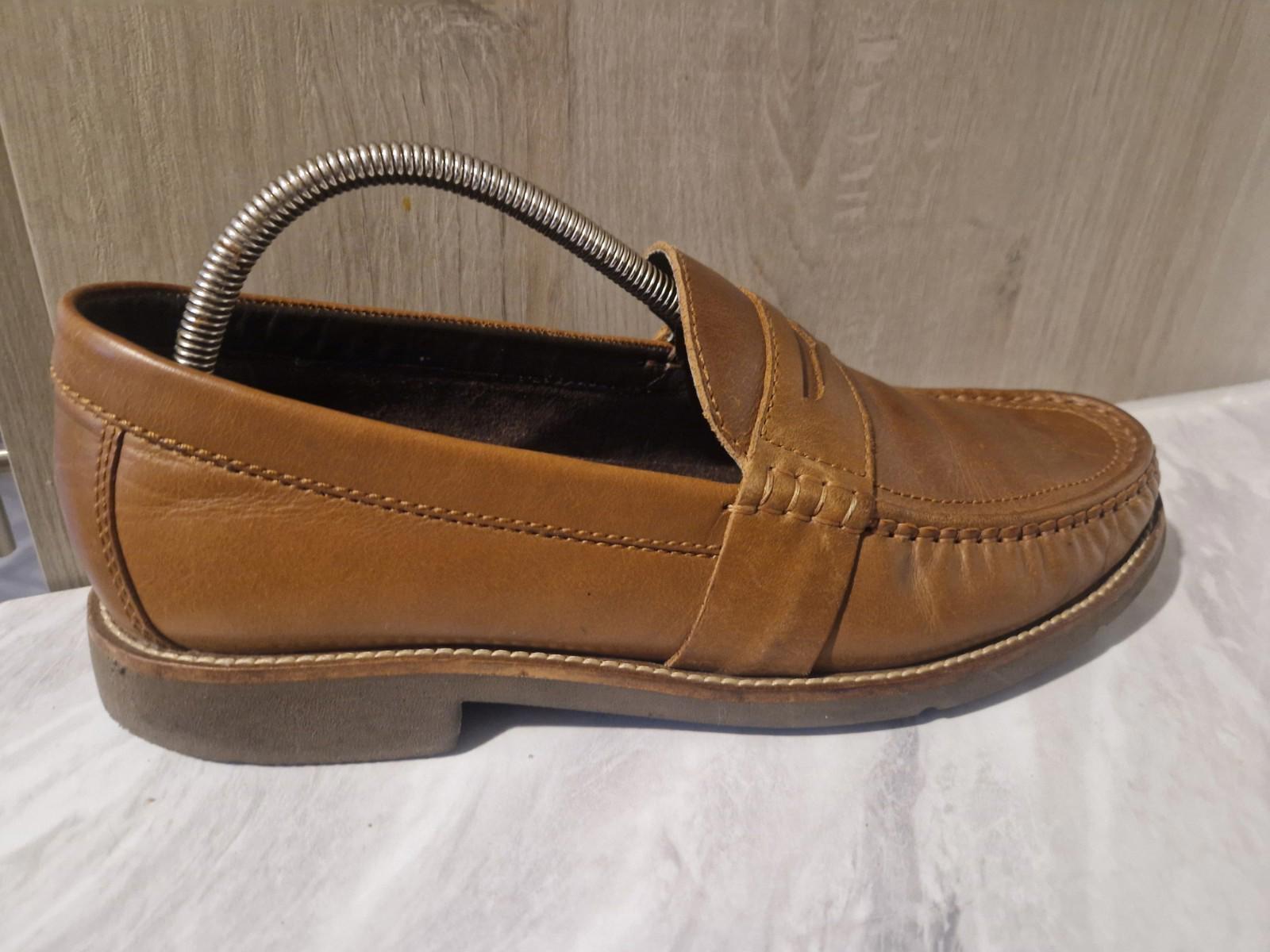 Rockport Brown Tan Leather Mens Loafers Uk Size 10.5 Gc V75688