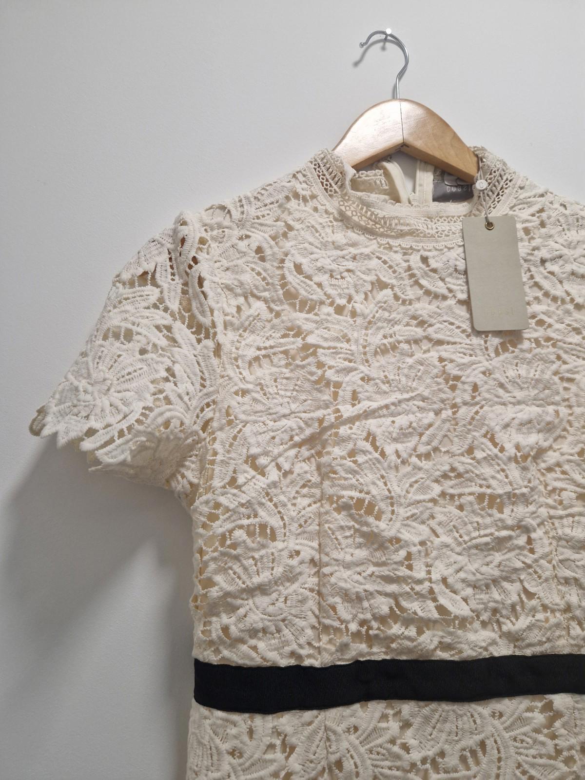 coast lace pephem mini dress ivory New With Tags Uk Size 12
