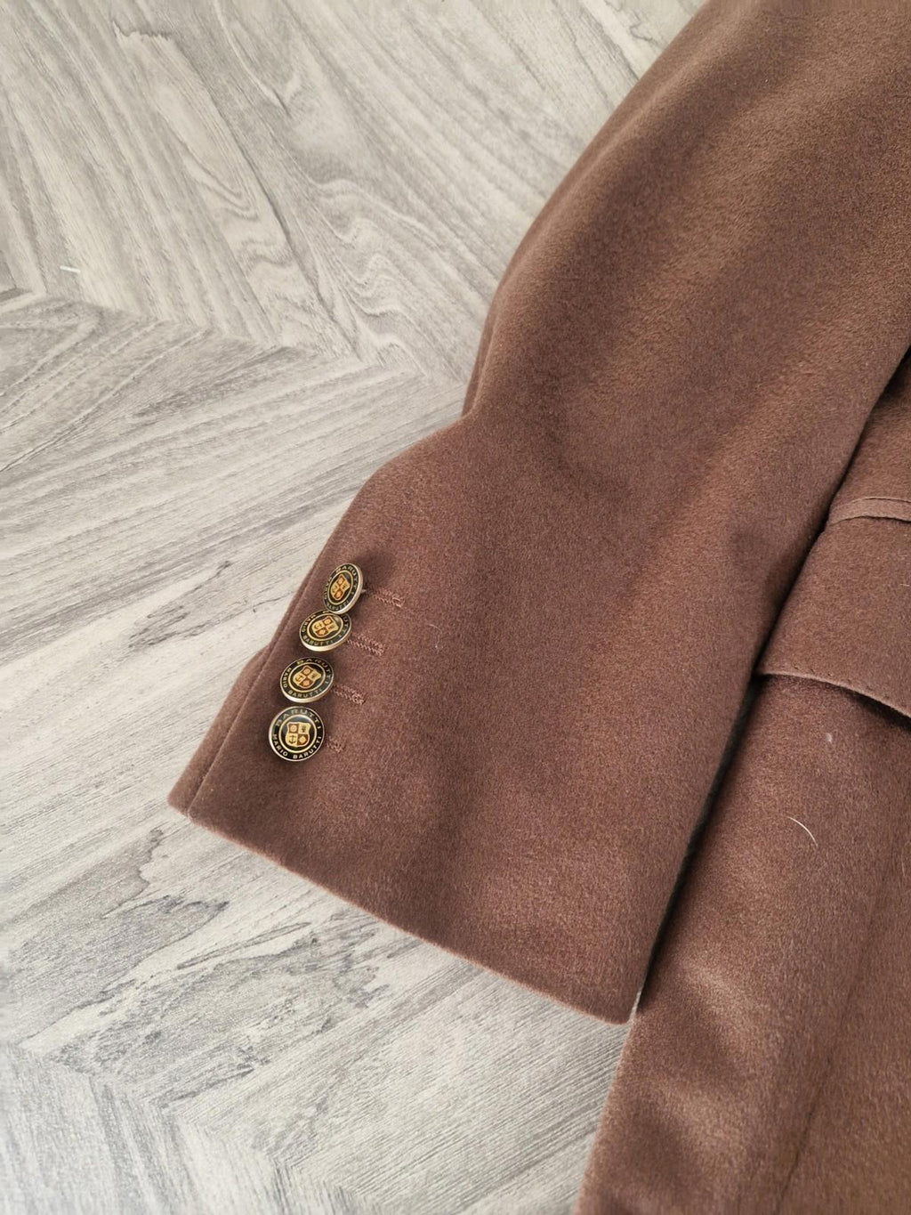 Mario Barutti Ing Loro Paina Italian Wool Cashmere Blend Brown Blazer Jacket 46R