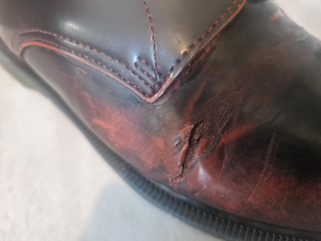 Dr Martens Emmeline UK Size 5 (EU 38) Womens Dark Red Patent Leather Boots Gc