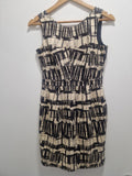 Coast Women's Beige and Black Fitted Lined Dress Size UK 8 Gc