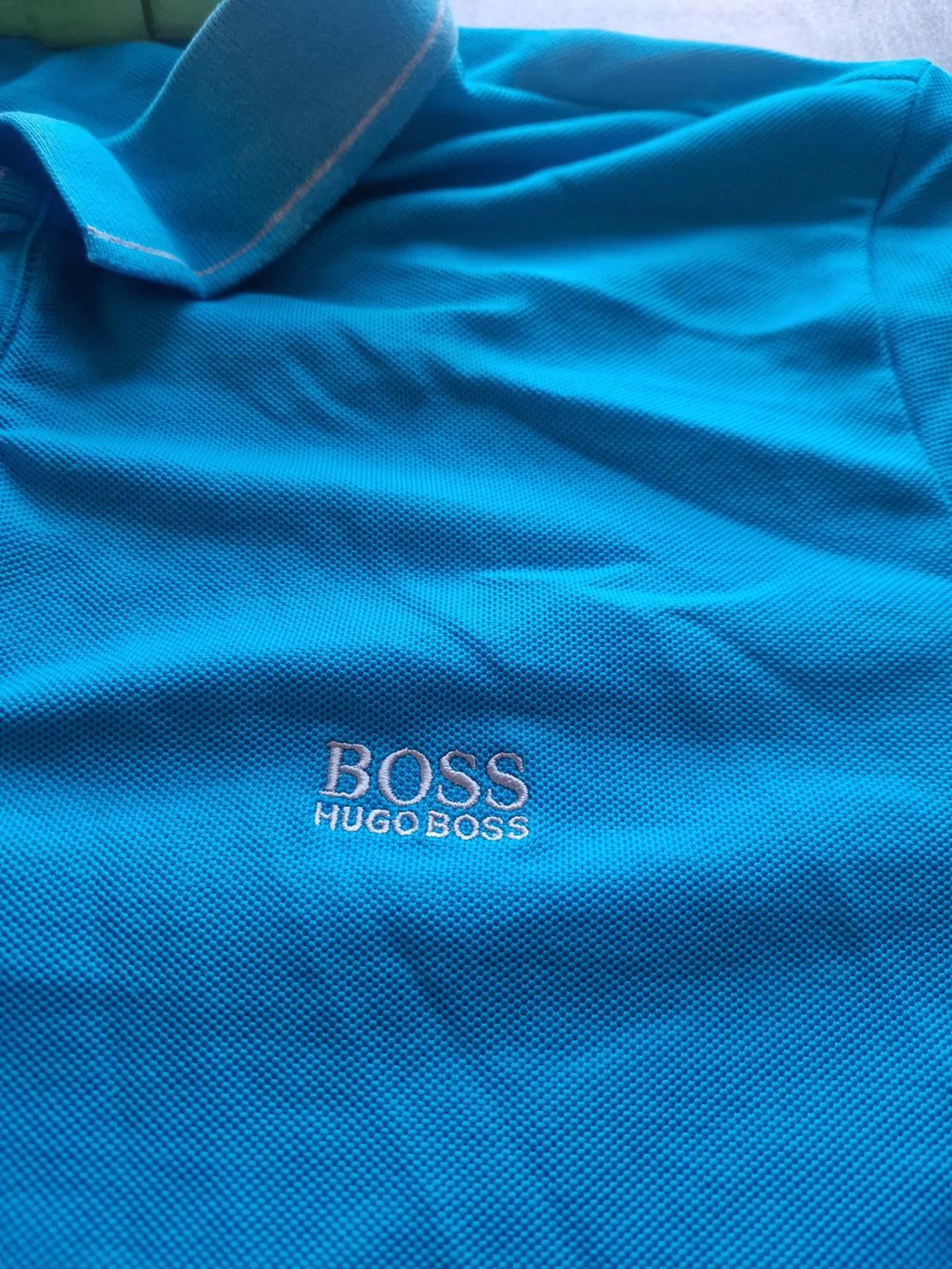 Hugo Boss Green Label Teal Blue Polo Shirt Uk Size Xl Slim Fit Vgc